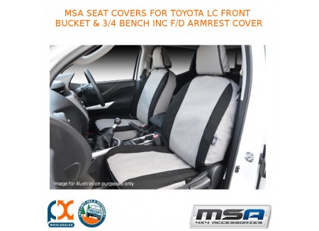 Msa Seat Covers For Toyota Lc Front Bucket & 3/4 Bench Inc F/d Armrest Cover