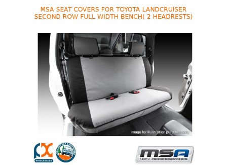 Msa Seat Covers Fits Toyota Lc Second Row Full Width Bench (2 Headrests)