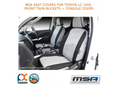 Msa Seat Covers Fits Toyota Lc 100s Front Twin Buckets+console Cover - 10012