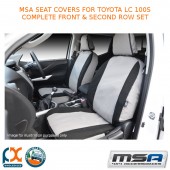 MSA SEAT COVERS FITS TOYOTA LC 100S COMPLETE FRONT & SECOND ROW SET-100125CO