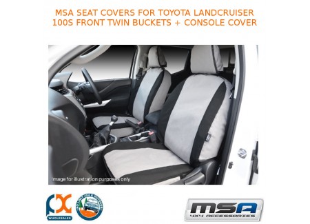 Msa Seat Covers Fits Toyota Lc 100s Front Twin Buckets + Console Cover