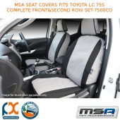 MSA SEAT COVERS FITS TOYOTA LC 75S COMPLETE FRONT&SECOND ROW SET-7500CO