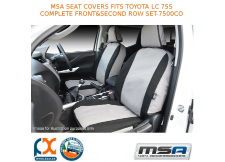 Msa Seat Covers Fits Toyota Lc 75s Complete Front&second Row Set-7500co