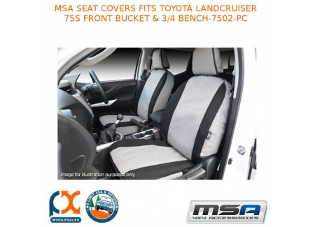 Msa Seat Covers Fits Toyota Landcruiser 75s Front Bucket & 3/4 Bench-7502-pc