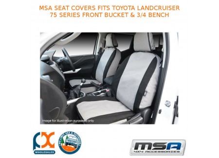 Msa Seat Covers Fits Toyota Landcruiser 75 Series Front Bucket & 3/4 Bench