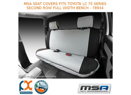 Msa Seat Covers Fits Toyota Lc 75 Series Second Row Full Width Bench - 78934