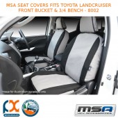 MSA SEAT COVERS FITS TOYOTA LANDCRUISER FRONT BUCKET & 3/4 BENCH - 8002