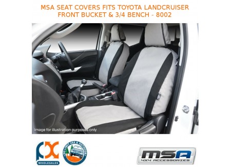 Msa Seat Covers Fits Toyota Landcruiser Front Bucket & 3/4 Bench - 8002