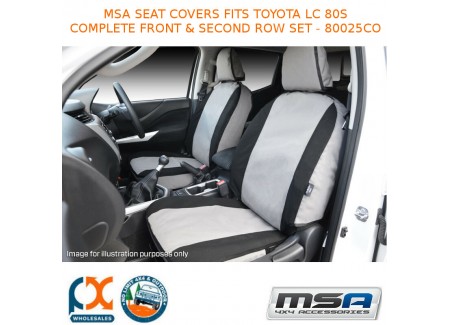 Msa Seat Covers Fits Toyota Lc 80s Complete Front & Second Row Set - 80025co