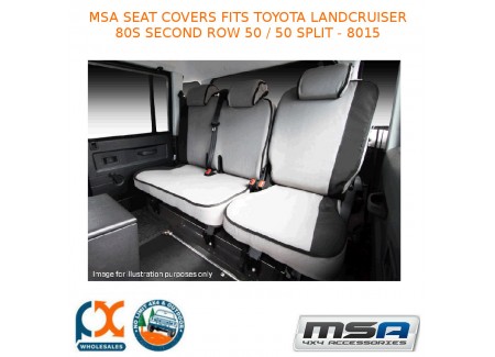 Msa Seat Covers Fits Toyota Landcruiser 80s Second Row 50 / 50 Split - 8015