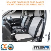 MSA SEAT COVERS FITS FORD RANGER FRONT TWIN BUCKETS AIRBAG SEATS - FRT504-FR-PX