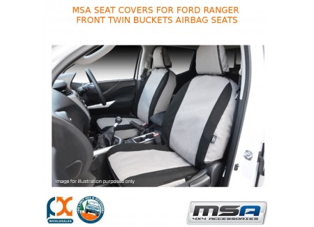 Msa Seat Covers Fits Ford Ranger Front Twin Buckets Airbag Seats - Frt504-fr-px