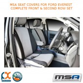 MSA SEAT COVERS FITS FORD EVEREST COMPLETE FRONT & SECOND ROW SET - FRT51213CO