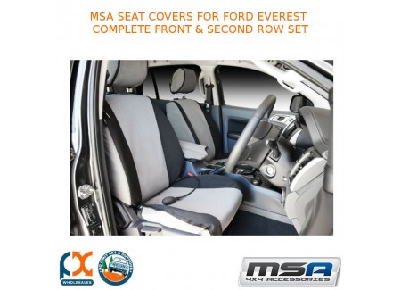 Msa Seat Covers Fits Ford Everest Complete Front & Second Row Set - Frt51413co