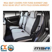 MSA SEAT COVERS FITS FORD EVEREST 2ND ROW 60/40 SPLIT WITH FOLD-DOWN ARMREST