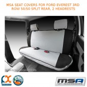 MSA SEAT COVERS FITS FORD EVEREST 3RD ROW 50/50 SPLIT REAR, 2 HEADRESTS