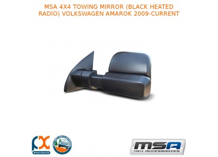 Msa 4x4 Towing Mirror (black Heated Radio) Fits Volkswagen Amarok 2009-current