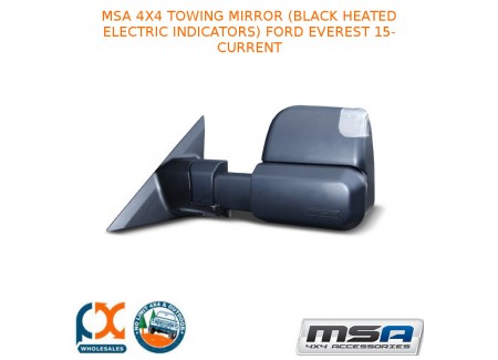 Msa 4x4 Towing Mirror (black Heated Electric Indicators) Fits Ford Everest 15-c