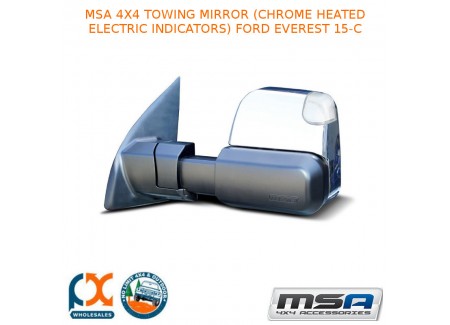 Msa 4x4 Towing Mirror (chrome Heated Electric Indicators) Fits Ford Everest 15-c