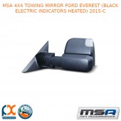 MSA 4X4 TOWING MIRROR FITS FORD EVEREST (BLACK ELECTRIC INDICATORS HEATED)2015-C