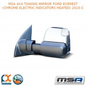 MSA 4X4 TOWING MIRROR FITS FORD EVEREST (CHROME ELECTRIC INDICATORS HEATED) 15-C