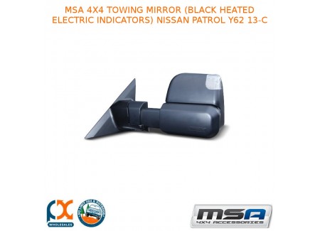 Msa 4x4 Towing Mirror (black Heated Electric Indicators) Nissan Patrol Y62 13-c