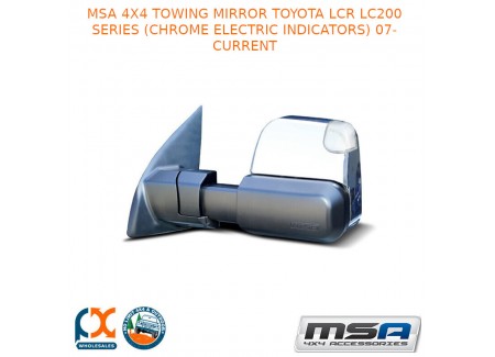 Msa 4x4 Towing Mirror Fits Toyota Lcr Lc200 Ss (chrome Electric Indicators) 07-c