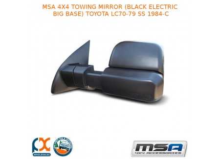 Msa 4x4 Towing Mirror (black Electric Big Base) Fits Toyota Lc70-79 Ss 1984-c