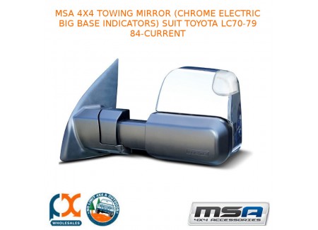  Msa 4x4 Towing Mirror (chrome Electric Big Base Indicators) Fits Toyota Lc 84-c