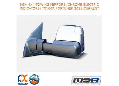 Msa 4x4 Towing Mirrors (chrome Electric Indicators) Fits Toyota Fortuner 2015-c