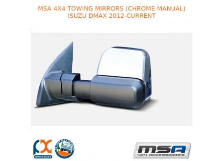 Msa 4x4 Towing Mirrors (chrome Manual)fits Isuzu Dmax 2012-current