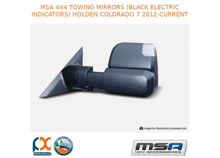 Msa 4x4 Towing Mirrors (black Electric Indicators) Fits Holden Colorado 7 2012-c