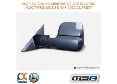 Msa 4x4 Towing Mirrors (black Electric Indicators)fits Isuzu Dmax 2012-current