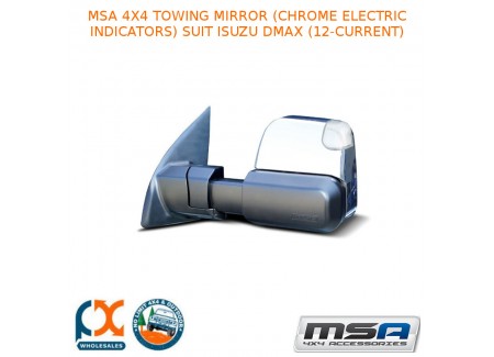 Msa 4x4 Towing Mirror (chrome Electric Indicators) Fits Isuzu Dmax (12-current)