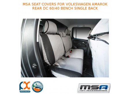 Msa Seat Covers Fits Volkswagen Amarok Rear Dc 60/40 Bench Single Back-vwa02-cp