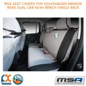 MSA SEAT COVERS FITS VOLKSWAGEN AMAROK REAR DUAL CAB 60/40 BENCH SINGLE BACK