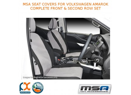 Msa Seat Covers For Volkswagen Amarok Complete Front & Second Row Set - Vwa062co