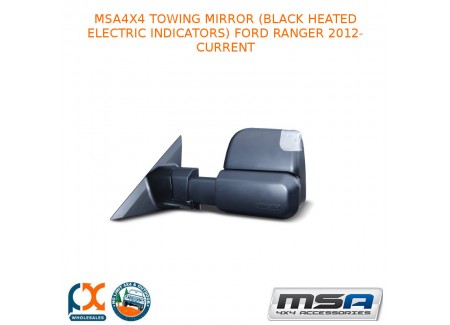 Msa 4x4 Towing Mirror (black Heated Electric Indicators) Fits Ford Ranger 2012-c