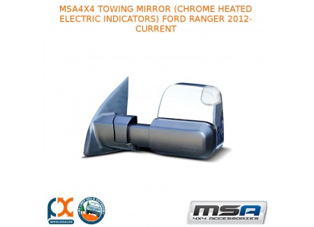 Msa4x4 Towing Mirror (chrome Heated Electric Indicators) Fits Ford Ranger12-c