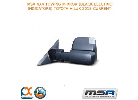 Msa 4x4 Towing Mirror (black Electric Indicators) Fits Toyota Hilux 2015-current