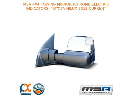 Msa 4x4 Towing Mirror (chrome Electric Indicators) Fits Toyota Hilux 15-current