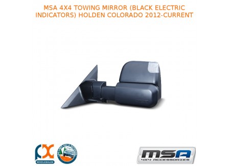 Msa 4x4 Towing Mirror Black Electric Indicators Fits Holden Colorado 12-current