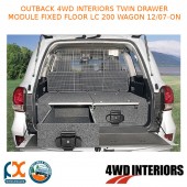 OUTBACK 4WD INTERIORS TWIN DRAWER MODULE FIXED FLOOR LC 200 WAGON 12/07-ON