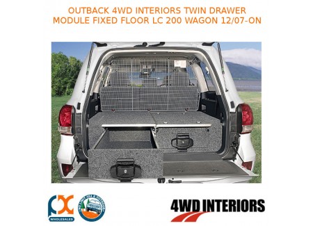 Outback 4wd Interiors Twin Drawer Module Fixed Floor Lc 200 Wagon 12/07-on