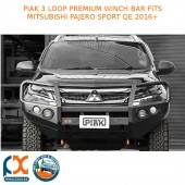 PIAK 3 LOOP PREMIUM WINCH BAR FITS MITSUBISHI PAJERO SPORT QE 2016+