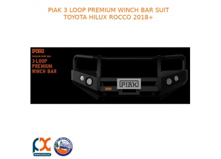 Piak 3 Loop Premium Winch Bar Fits Toyota Hilux Rocco 2018+