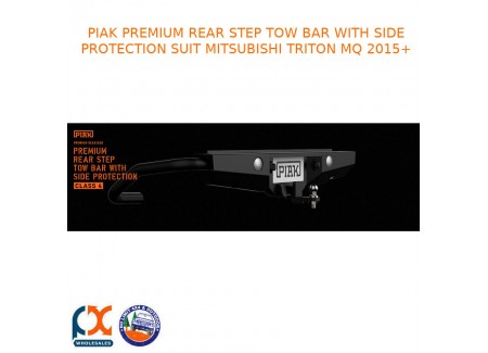 Piak Premium Rear Step 2 Bar With Side Protection Fits Mitsubishi Triton Mq 15+