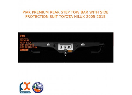 Piak Premium Rear Step Tow Bar With Side Protection Fits Toyota Hilux 2005-2015