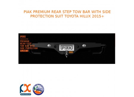 Piak Premium Rear Step Tow Bar With Side Protection Fits Toyota Hilux 2015+