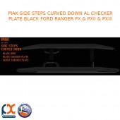 PIAK SIDE STEP CURVED DOWN AL CHECKER PLATE BLACK FITS FORD RANGER PX/PXII/PXIII